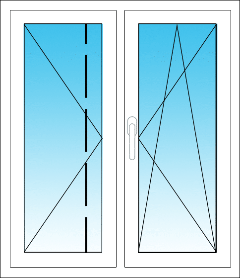 Flügel Fenster Dreh 2 Dreh Kipp 2 oder 3 fach verglast ohne feste Pfosten