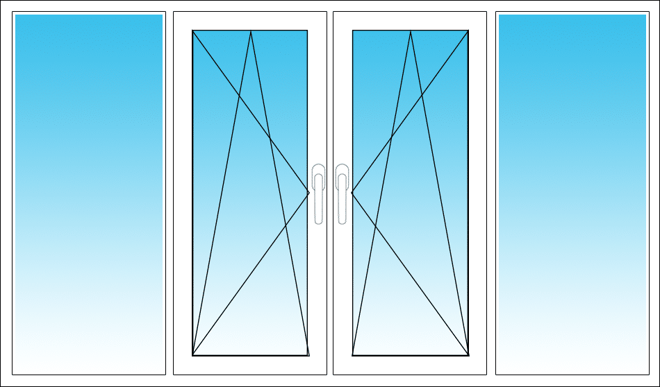 Kunststofffenster 2 Flügel    1900 x 1300 B x H in mm  Festverglasung bis 30 dB
